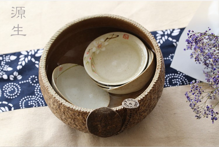 日式陶瓷水盂，可用作茶洗筆洗