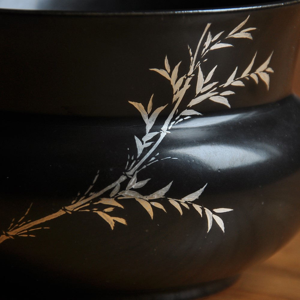 景德鎮(zhèn)粗陶全手工手繪銀竹水盂