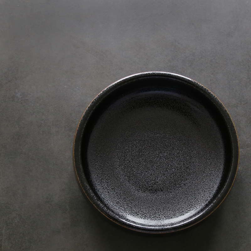 日式陶瓷，黑釉銀斑水盂