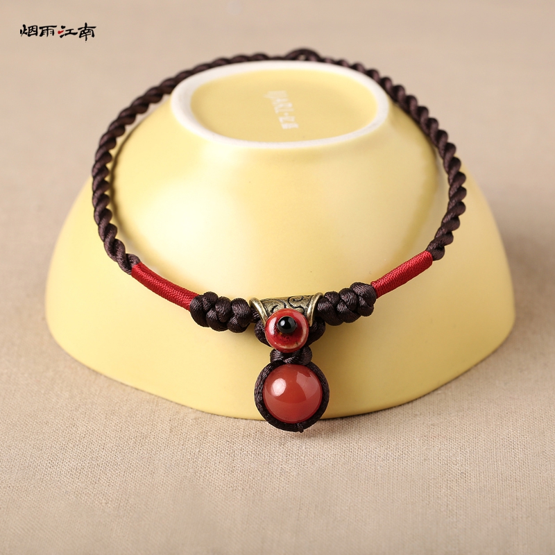 簡(jiǎn)約復(fù)古紅瑪瑙頸鏈