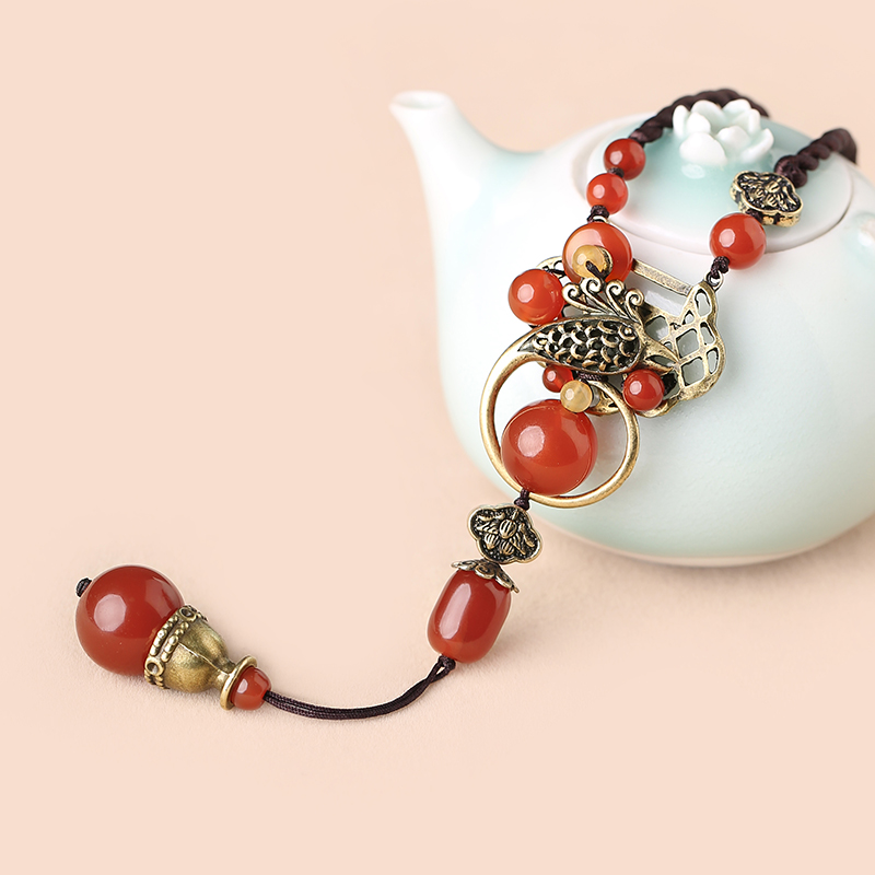 家佳樂文學(xué)紅瑪瑙吊墜