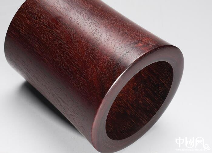 小葉紫檀筆筒，紅木筆筒