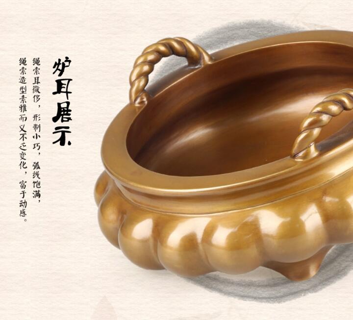 純銅香爐，索耳橘囊爐精銅香爐