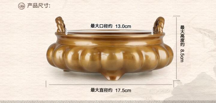 純銅香爐，索耳橘囊爐精銅香爐
