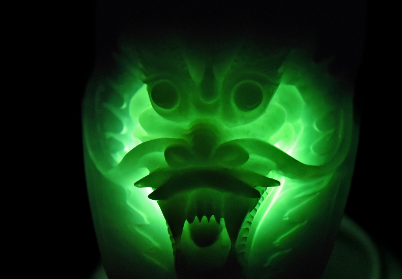 果敢翡翠，藍(lán)水翡翠龍牌玉器