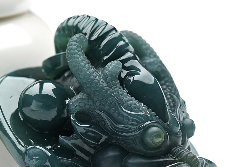 果敢翡翠，藍(lán)水翡翠龍牌玉器
