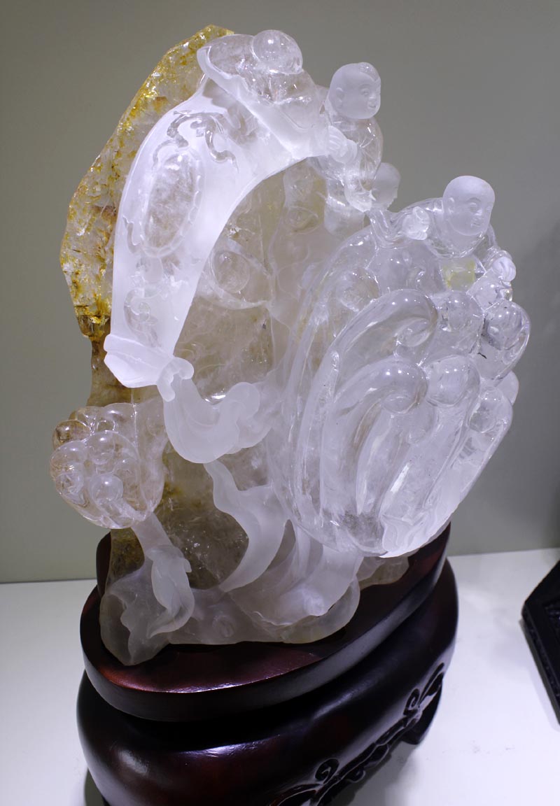 東海水晶雕刻，天然白水晶佛手福瓜象征萬(wàn)事如