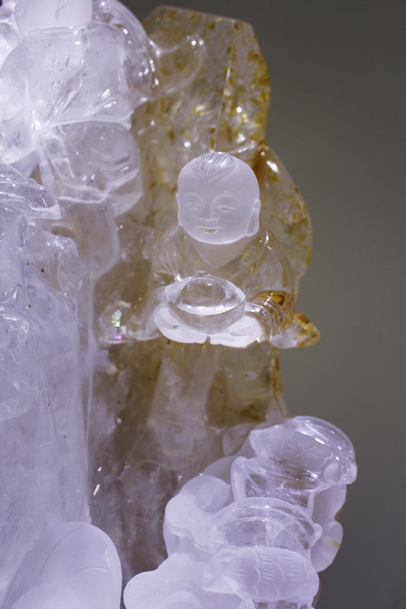 東海水晶雕刻，天然白水晶佛手福瓜象征萬(wàn)事如