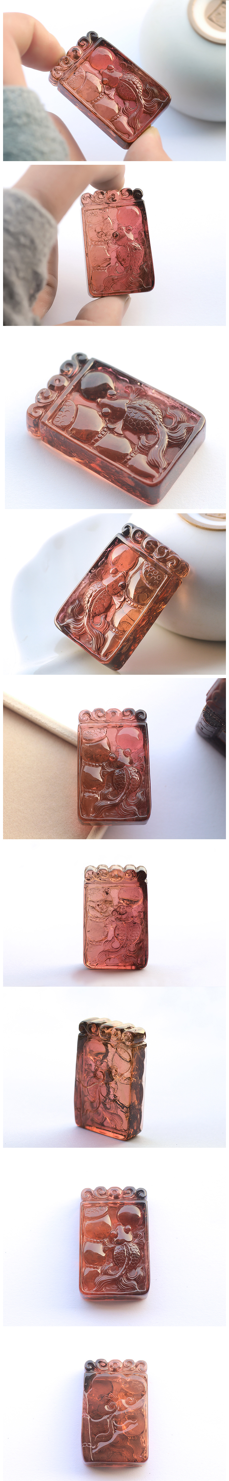 碧璽吊墜玻璃體紅碧璽，碧璽的鑒別法之看（一