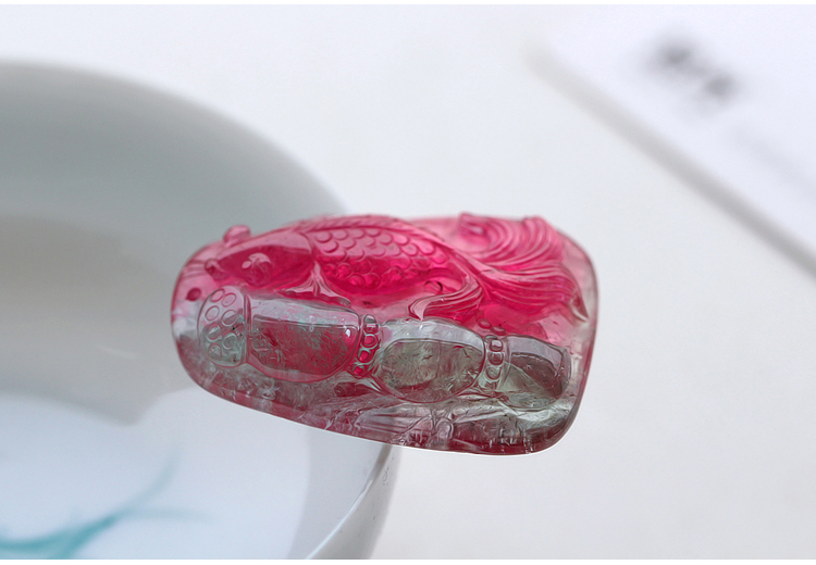 西瓜碧璽吊墜，雕刻如意貔貅項(xiàng)墜一對(duì)