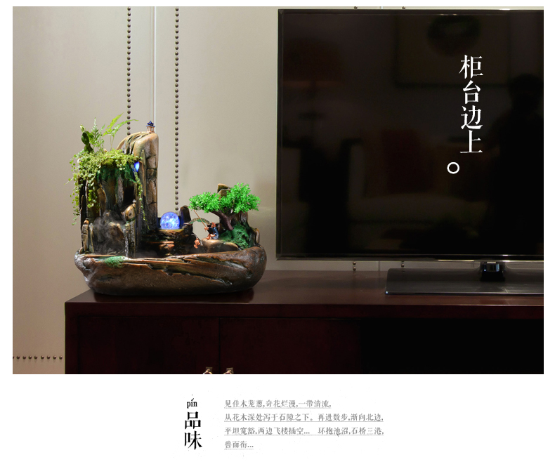 假山流水噴泉，招財(cái)假山噴泉流水盆景