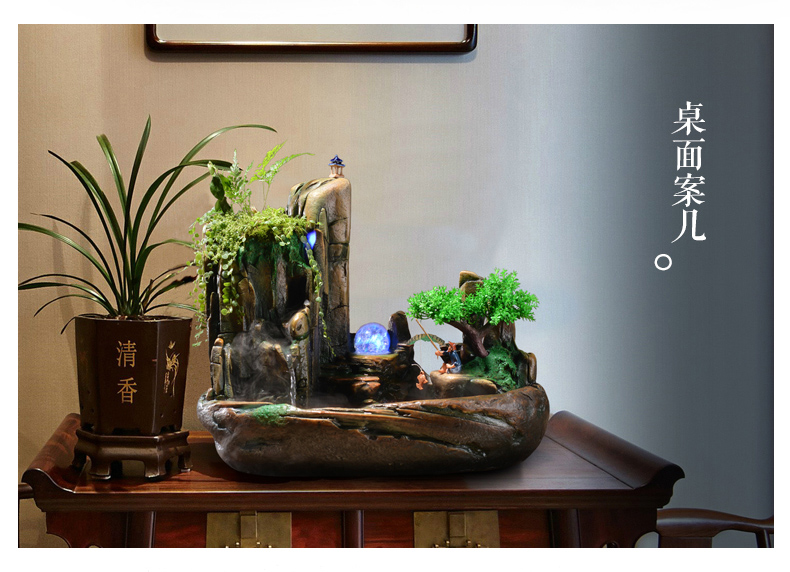 假山流水噴泉，招財(cái)假山噴泉流水盆景