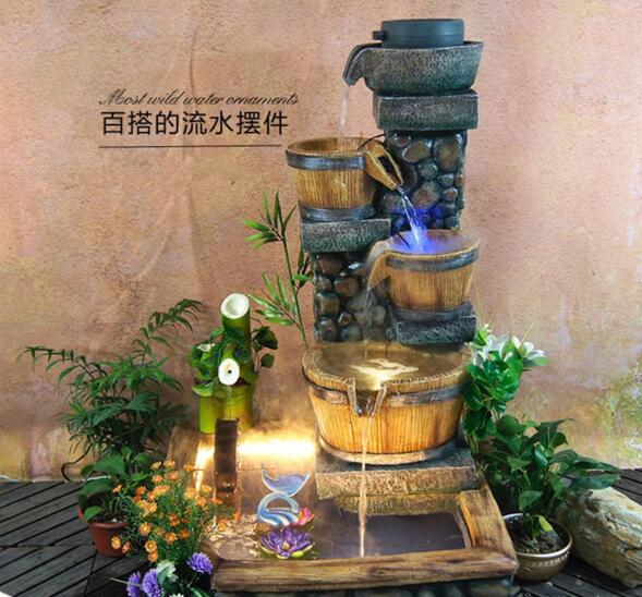 庭院田園假山魚池風(fēng)水輪擺件，不利方位