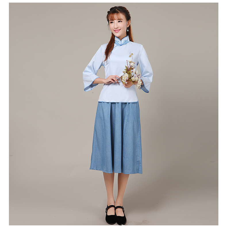 民國(guó)風(fēng)學(xué)生裝女五四青年裝