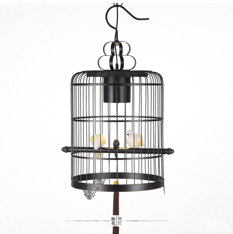 新中式鳥(niǎo)籠吊燈鳥(niǎo)籠燈，家佳樂(lè)文學(xué)十足