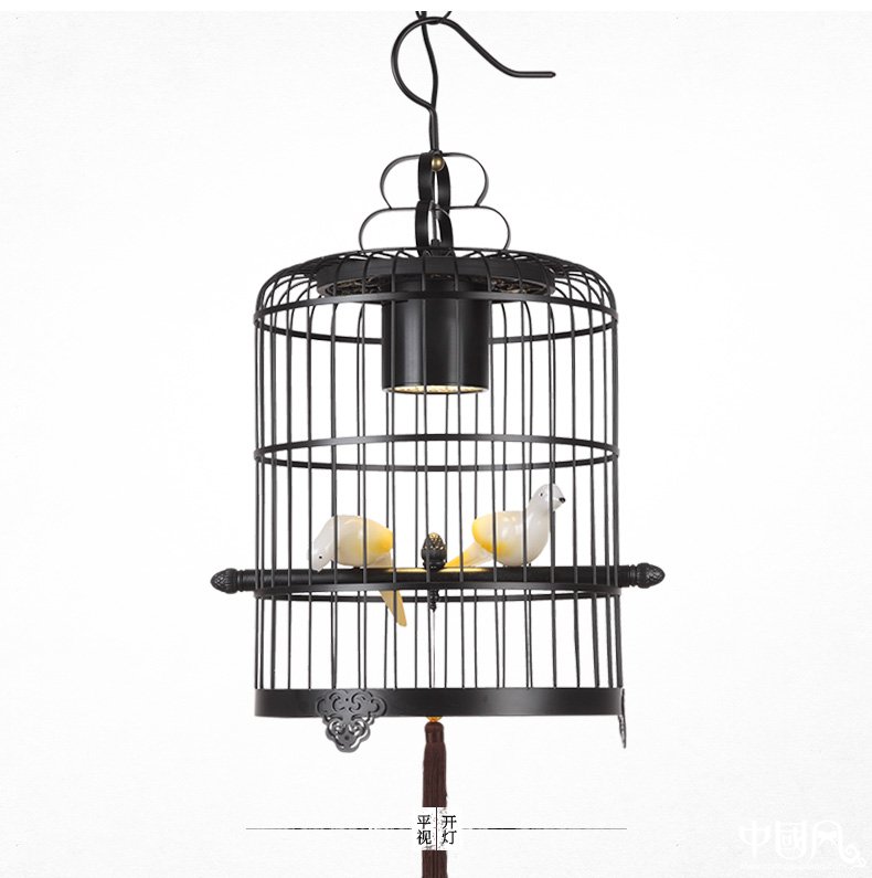 新中式鳥(niǎo)籠吊燈鳥(niǎo)籠燈，家佳樂(lè)文學(xué)十足