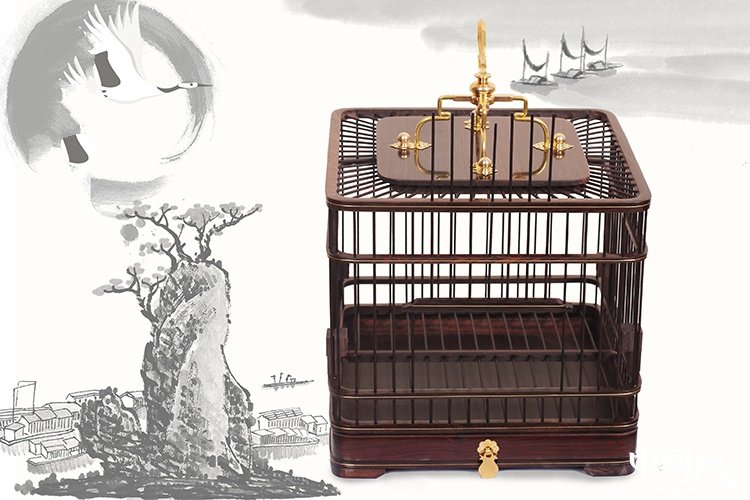 家佳樂文學(xué)紅木鳥籠子