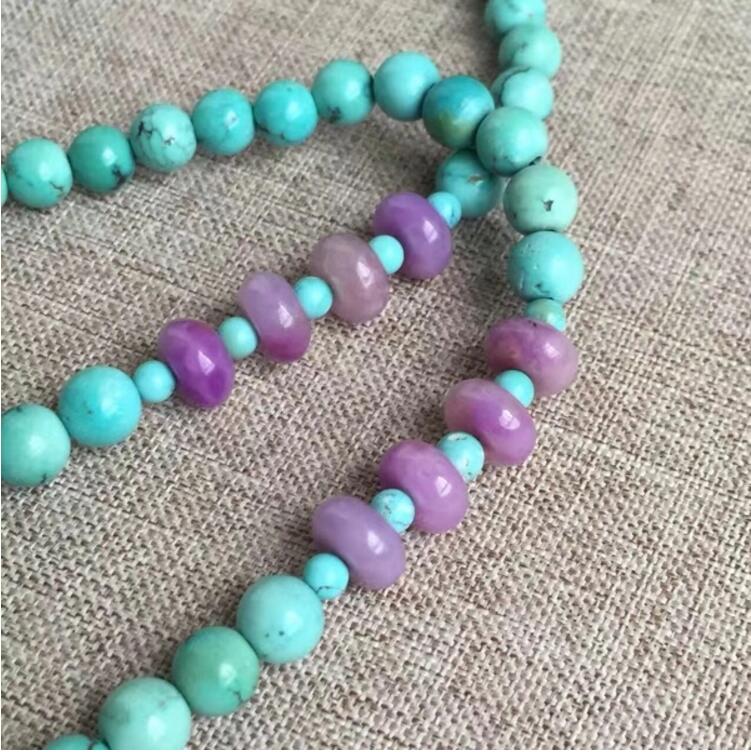 老礦冰種綠松石項鏈，綠松石項鏈搭配