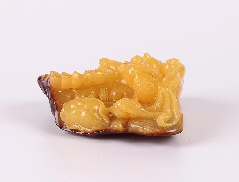 天然波羅的海琥珀蜜蠟金玉滿(mǎn)堂擺件