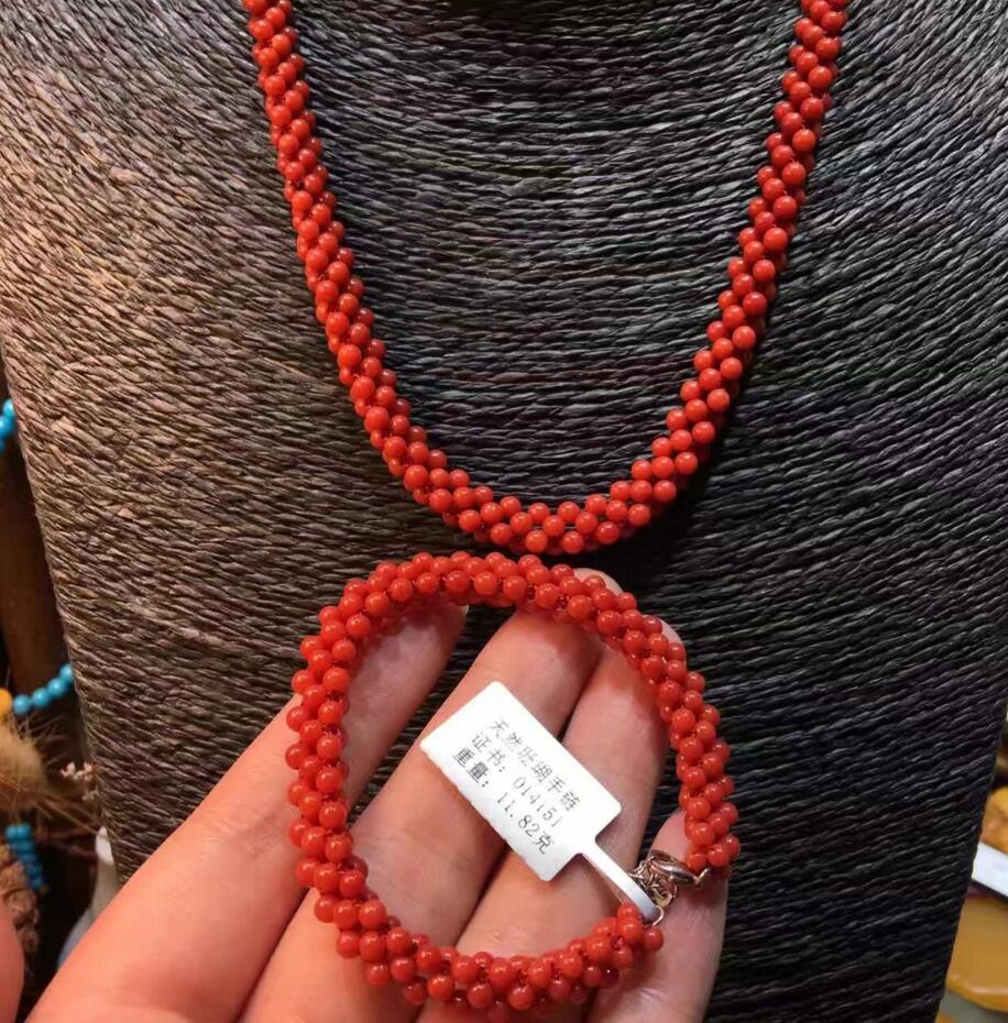 無合成無染色珊瑚手鏈項鏈