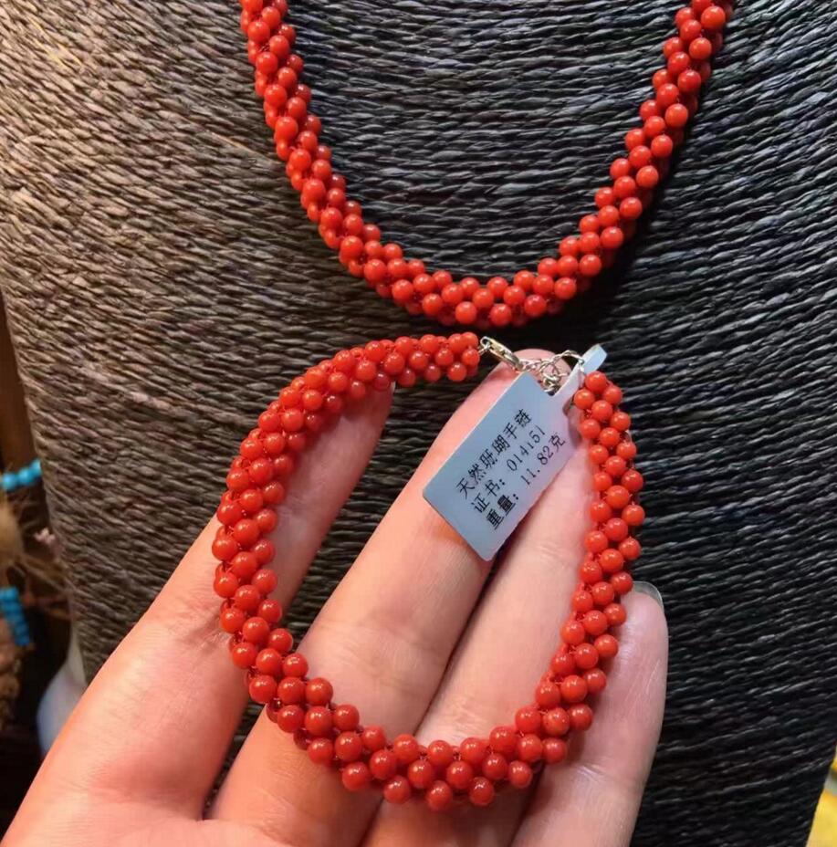 無合成無染色珊瑚手鏈項鏈