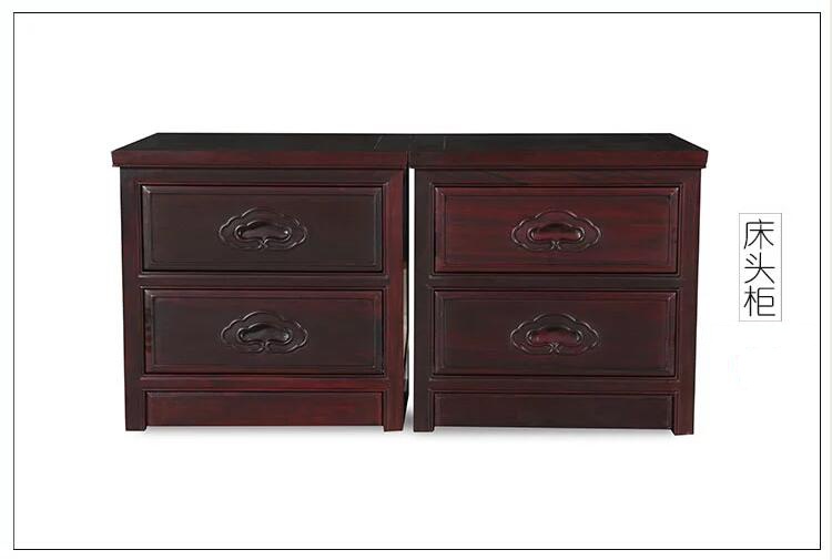 所羅門紫檀高低床實(shí)木雙人床