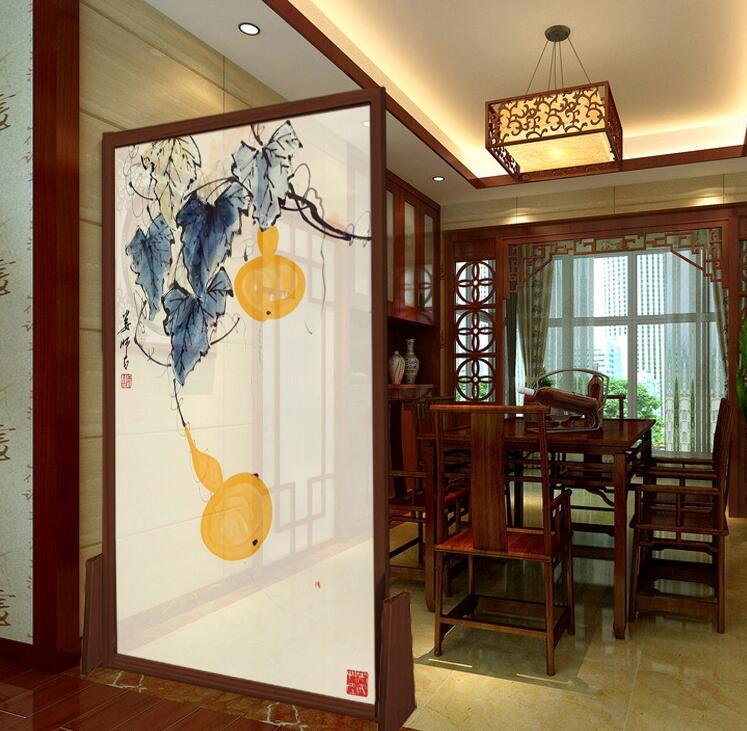 現(xiàn)代中式實(shí)木屏風(fēng)隔斷花鳥