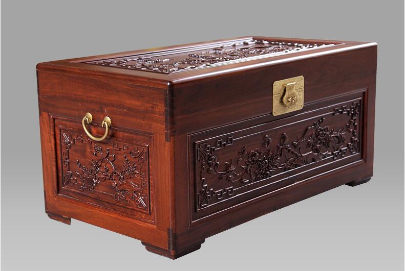 中式復古婚嫁木箱香樟木箱子