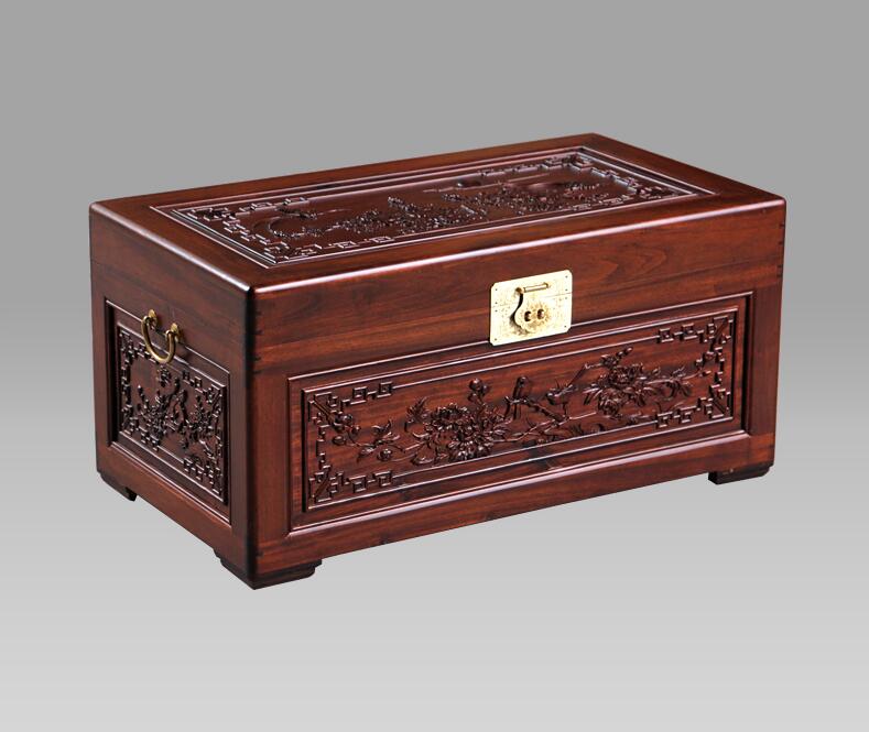 中式復古婚嫁木箱香樟木箱子