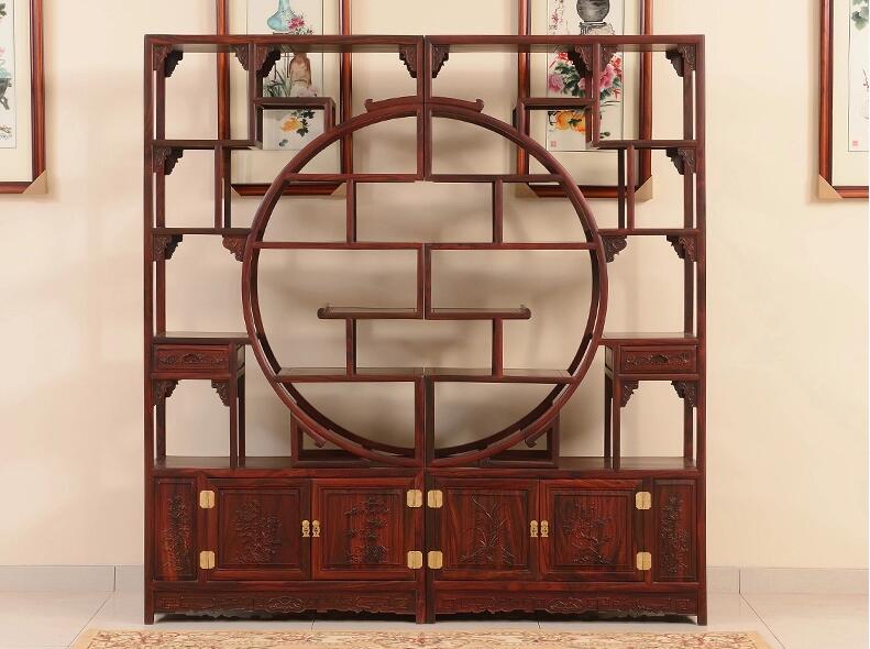 中式仿古實(shí)木博古架紅木家具