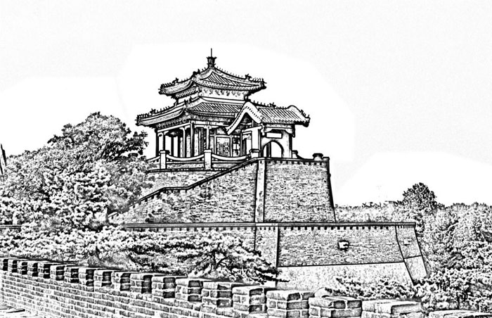 家佳樂(lè)文學(xué)手繪叢臺(tái)亭臺(tái)樓閣