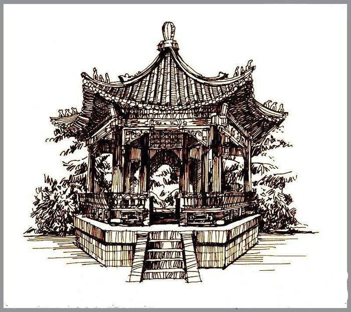 家佳樂(lè)文學(xué)手繪叢臺(tái)亭臺(tái)樓閣