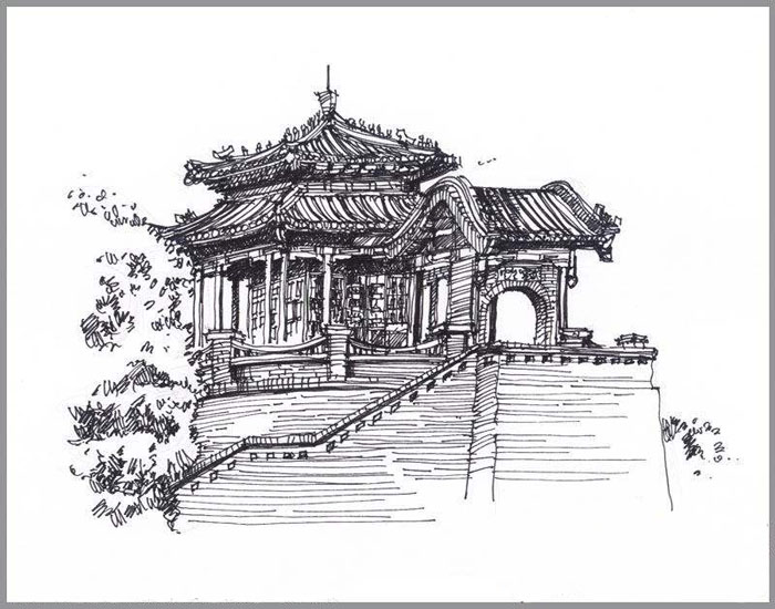 家佳樂(lè)文學(xué)手繪叢臺(tái)亭臺(tái)樓閣