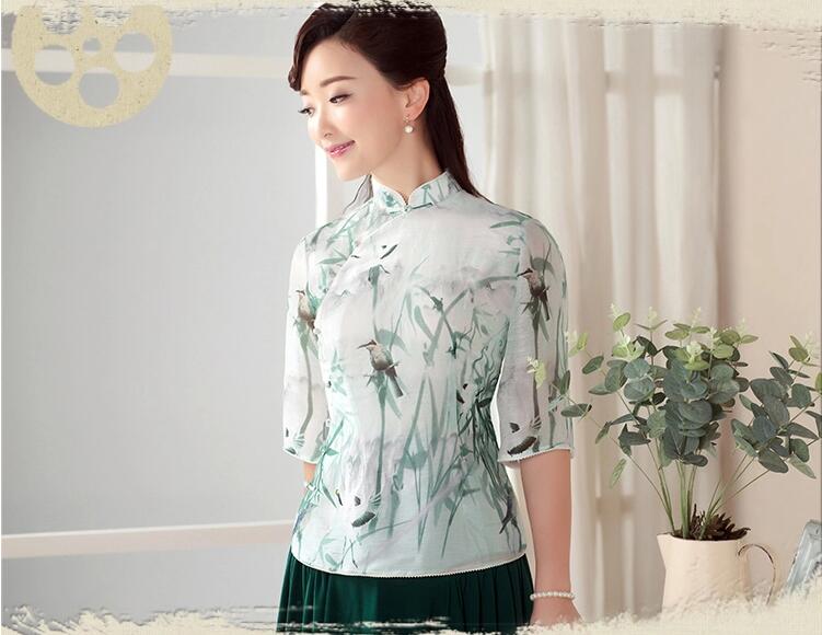 七分袖唐裝家佳樂文學(xué)上衣