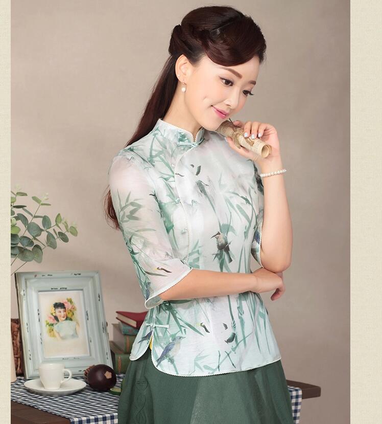 七分袖唐裝家佳樂文學(xué)上衣