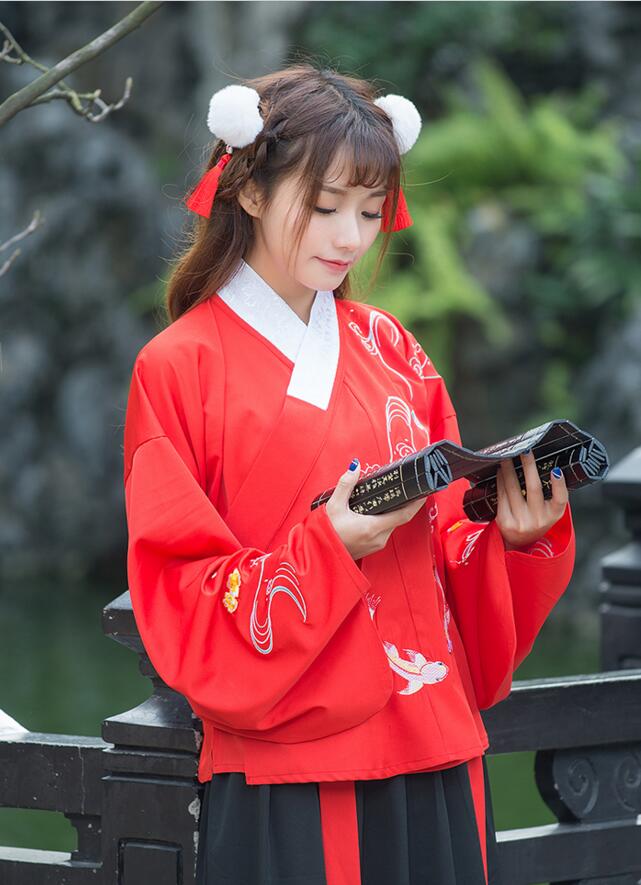 改良家佳樂文學(xué)襖裙刺繡花襦裙古裝圖片