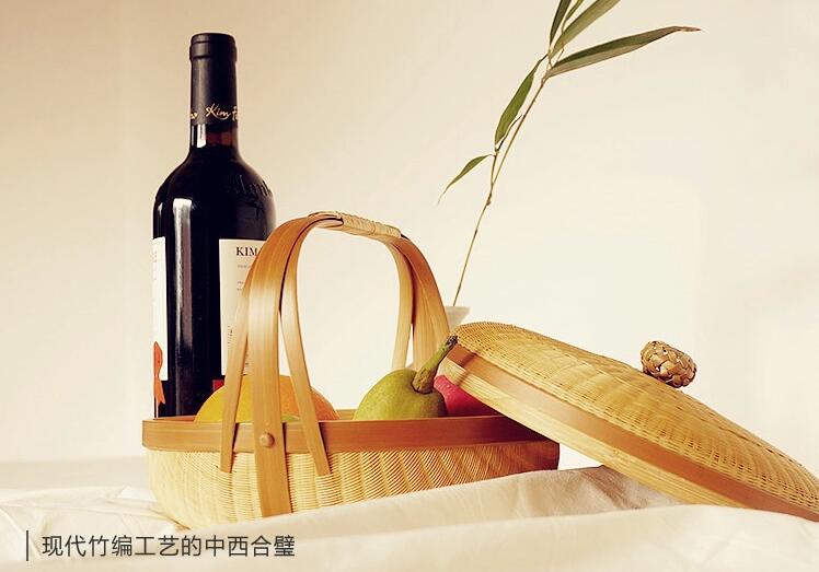 竹編制品家佳樂文學(xué)茶點(diǎn)收納簞籃