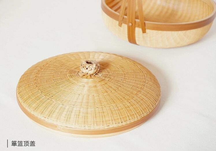 竹編制品家佳樂文學(xué)茶點(diǎn)收納簞籃