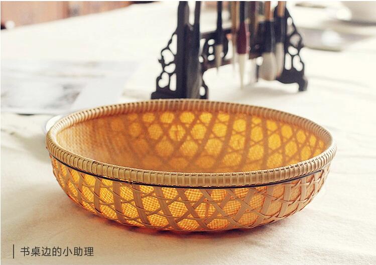 家佳樂文學(xué)家用竹編零食收納竹匾