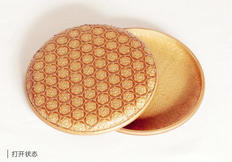 家佳樂文學(xué)家用竹編茶點(diǎn)收納雪花簞