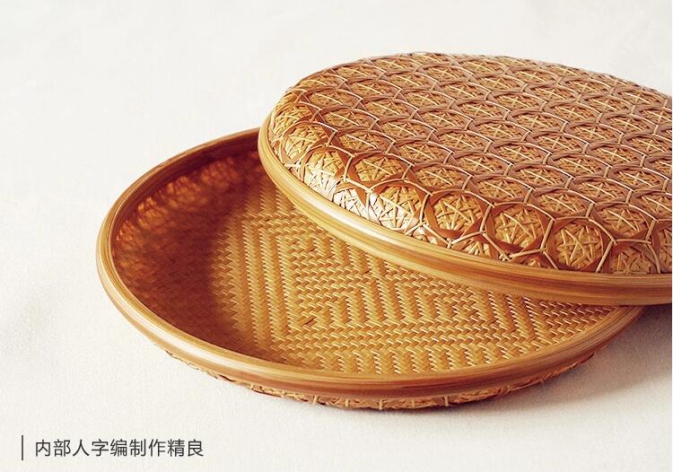 家佳樂文學(xué)家用竹編茶點(diǎn)收納雪花簞