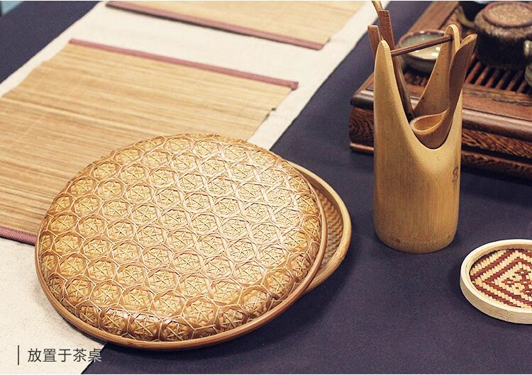 家佳樂文學(xué)家用竹編茶點(diǎn)收納雪花簞