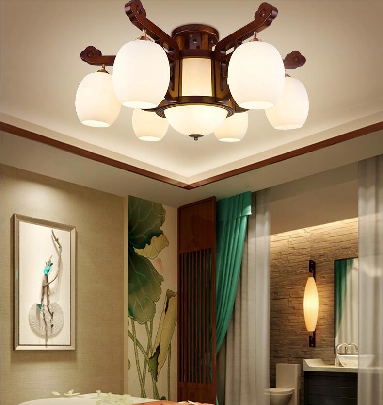 仿古中式實木吸頂燈燈具