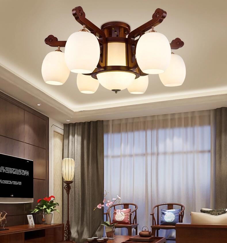 仿古中式實木吸頂燈燈具