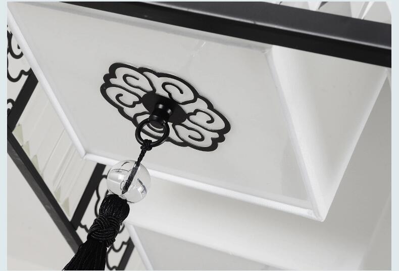 新中式吸頂燈長方形水晶客廳燈具