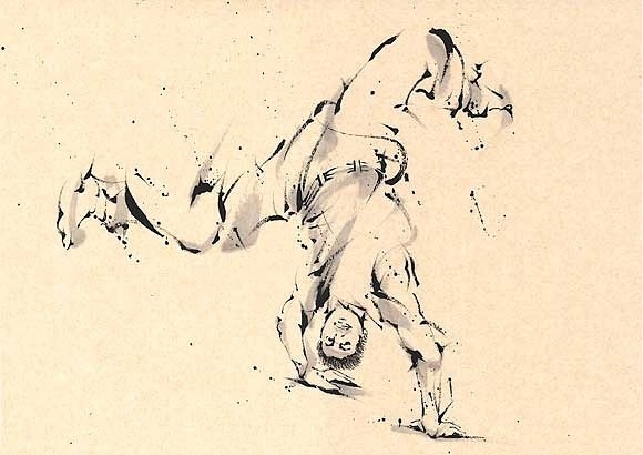 日本勝亦勇水墨功夫中華武術插畫(八)