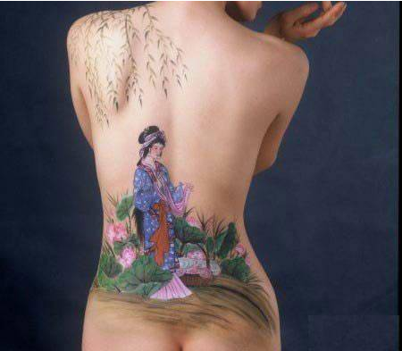 人體彩繪藝術(shù)，家佳樂(lè)文學(xué)彩繪