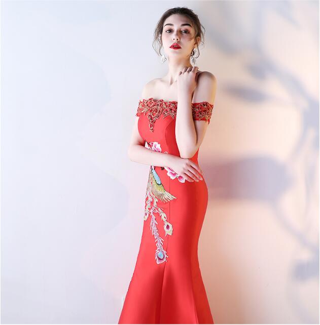 家佳樂文學(xué)刺繡綁帶中式婚禮禮服