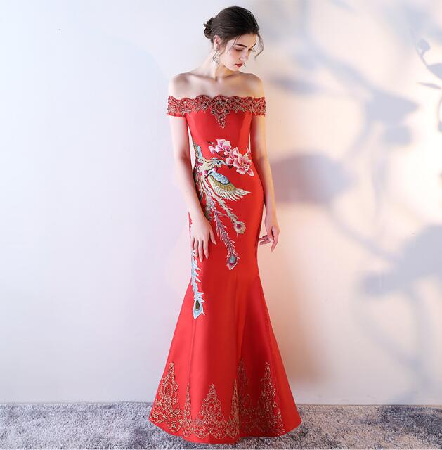 家佳樂文學(xué)刺繡綁帶中式婚禮禮服