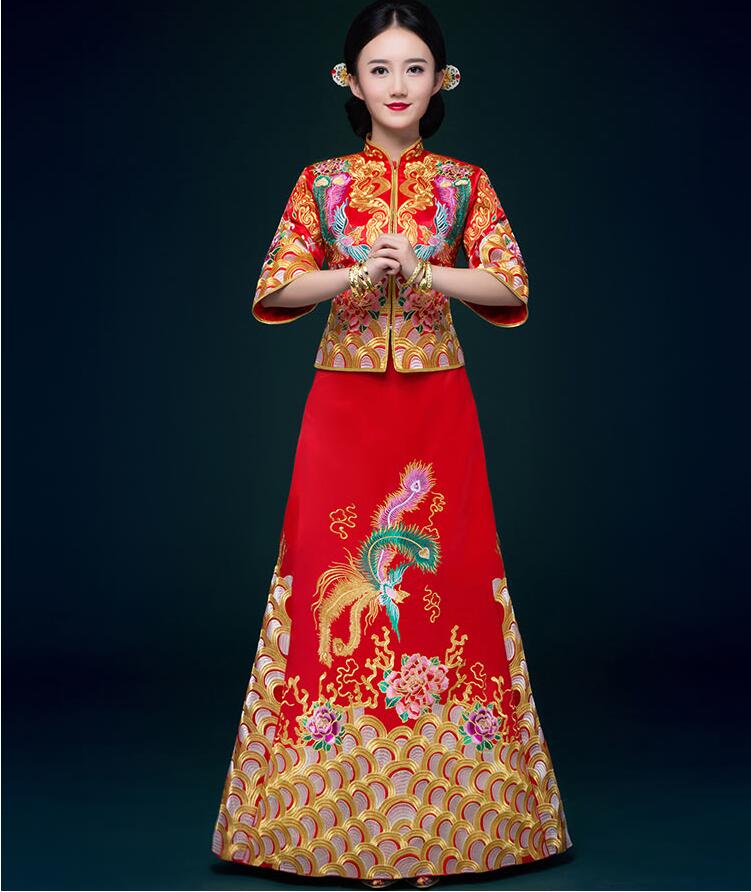 家佳樂文學刺繡錦緞復古嫁衣中式禮服